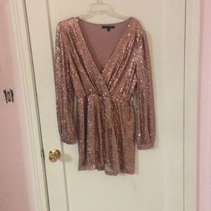 Rose gold sequin dress